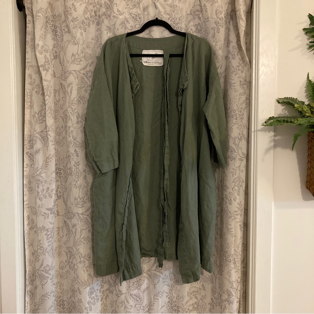 Not Perfect Linen AMSTERDAM Loose wrap linen coat